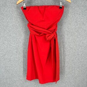 Athleta Strapless Anywhere Dress Size 2 Red Built in Bra Casual UPF Outdoor Tie